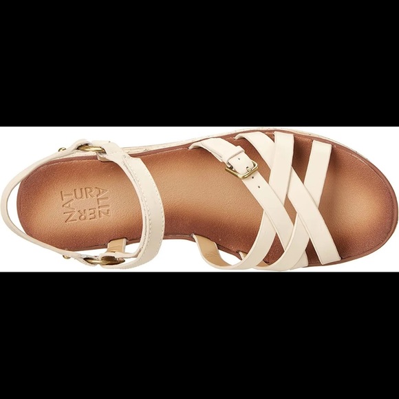 NATURALIZER Womens Porcelain Platform Georgette Wedge Leather Sandals 7.5 M - Picture 7 of 7